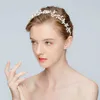 Nowy srebrny liść opaska na głowę Bridal Tiara Pearls Wedding Hair Crown Akcesoria Moda Kobiet PROM WŁOSKIE Ręcznie robiona biżuteria