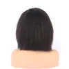 Kinky Proste Wig Bezklejowy Koronki Przód Ludzkich Włosów Peruki Dla Czarnych Kobiet Z Dziecko Włosy Dziewiczy Human Włoski Włoski Yaki Wig