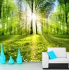 the sun shines through the forest backdrop 3d Wall Photo Mural forest Wall paper for Background Bedroom 3D Wall Mur