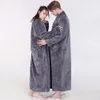 Hommes femmes hiver fermeture éclair Extra longue épaissir grille flanelle chaud Robe de bain grande taille doux thermique peignoir Robe de chambre hommes Robes