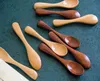 100pcs/lot 12.5*2.5cm Natural Wooden Spoon Scoop Wood Tea Honey coffee Condiment Salt Sugar Spoons