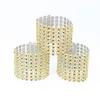 Anneaux de serviette en plastique el chaise de mariage ceinture diamant maille enveloppe anneaux de serviette pour la décoration de fête GoldSilver2037748