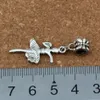 100 pçs / lote Antiqued Silver Ballet Dancer Girl Dangles Charme Pingente para Jóias Fazendo Pulseira Colar Conchados 14.5x39mm A- 344A