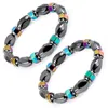 I più nuovi braccialetti magnetici in ematite Bracciale in lega di colore nero con perline di calcoli biliari neri per donna uomo