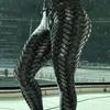 Женские брюки с йогой с высокой талией леггинсы печатать листья сексуальная спортивная одежда
