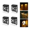 8PC / Pack Outdoor Solar Powered Wall Mount 2-LED Mission-Style Solar Deck Accent Lights Cool White för Light Outdoor Landscape Garden Fence