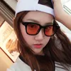 Горячие моды Солнцезащитные очки Женщины Мужчины Бренд Солнцезащитные Очки Южная Корея Музыка Звезда Стиль Ретро Солнцезащитные Очки Красные Зеркальные Очки для глаз