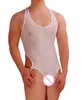 Nieuw aankomsten Sexy Heren onderbroek Comfortabel smoothy Icy Silk Men039S Bodysuits Tuchards bodywear Underwear5509535