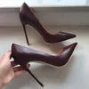 Echtes Foto, modische Damen-Pumps, sexy Dame, burgunderrot, matt, echtes Leder, spitze Zehenpartie, sexy High Heels, Schuhe, Pumps, Stilettos, 12 cm, 10 cm, 8 cm