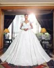 Disse Mhamad Plus Size Lace Ball Ball Vestidos de Noiva Applique Illusion Back Court Train Vestido Noiva Vestido de Novia