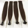 Jag tipsar mänskligt hår naturlig brun färg 1226 tum malaysisk rak keratin hårförlängningar 1g s 300 g hårfria dhl