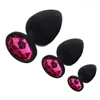 3 PCS Conjunto de Silicone Plug Anal Butt Plug Unisex Banhado Jeweled Rolha De Sexo Brinquedos Adultos para Homens e Mulheres Anal Trainer para Casais Y18110106