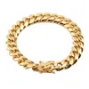 8 10 12 14 16 18 mm 316l Bracelets hip hop en acier inoxydable High Polish Miami Cuban Link Men Femmes Punk Curb Chain Butterfly Clasp218y