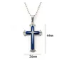 Stainless Steel Chain 3 Layer Knight Cross Pendant Necklace Silver Gold Black Color Mens Necklaces Jewelry Gifts