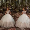 Wunderschöne Prinzessin-Spitze-Festzug-Kleider für kleine Mädchen, transparent, 2023, Mädchen-Festzug-Kleid, Ballkleid, Kinder, formelle Kleidung, Blumenmädchen-Kleider für die Hochzeit