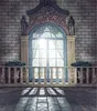 Vintage European Architectur Romantic Wedding Photo Booth Backdrops Cloth Bright Windows Marmor Golv Studiofotografi Bakgrunder 8x10ft