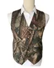 Casual Camo Print Groom Kamizelki Rustick Ślub Kamuflaż Męskie Kamizelki Suknie 2 Piece Set (Vest + Tie) Custom