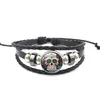 Sugar Skull 18mm gember snap knop brokken wikkel multilayer glazen cabochon armband bangle manchet polsband dames mode sieraden