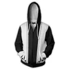 애니메이션 표백제 Kenpachi Zaraki 3D 프린트 후드 스웨터 코스프레 의상 후드 캐주얼 코트 자켓