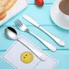 Kreskówka Niedźwiedź Dzieci Ze Stali Nierdzewnej Nóż I Widelec Łyżka - Kids Cutlery Zestaw Jakości Kreskówki Niedźwiedź Pattern Tableware