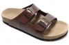 Новый бренд Arizona Brik Men Cork Flat Fla Share Sandals Женщины Мода Летний Пляж Повседневная Обувь с пряжкой Оптовая Оптовая Натуральная Кожаная Обувь Тапочка