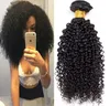 Brasiliansk djupvåg Mänsklig hårbuntar Kinky Curly Weave Weft Peruvian Malaysian Indian Mongolian Virgin Hair Deep Curly Hair Extensions