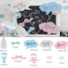 10pcs / Set Photo Booth accessoires Photographie Masque Masque Papier Carte Anniversaire / Baby Douche Décoration de fête Cadeau Blue Rose Couleur