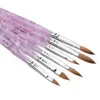HOTSALE 6pcs / SET 2 # / 4 # / 6 # / 8 # / 10 # 12 # Kolinsky Sable Brush Pen Acrylique Nail Art Builder Brush Design pour ensemble de brosses à ongles en acrylique
