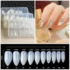 100 stks / set White Beige Clear False Nails Water Drop Shape Fake Nagels Korte Lange Volledige Nail Tips DIY Kunstmatige Nail Art Tips