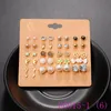 3 set Fashion Stud Earrings Set For Women Elegant Mixed Crystal Flower Bow metal Ball Earings Jewelry E0015-1