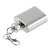 1oz Mini Hip Flask Portable Liquor Wine Pot Stainless Steel Metal Hip Flask Travel Whiskey Bottle with Keychain