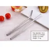 50pcs Stainless Steel 8.5" 10.5" Straight bend Drinking Straw dia 6mm 8mm 12mm Straws Metal Bar Family kitchen