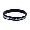 1pc ik kan alle dingen doen door Christus die me versterkt Silicone polsband zwarte volwassen grootte