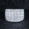 Yhamni Original Solid 925 Silver Rings Luxury Fashion Bridal Rings for Women Micro CZ Zircon Wedding Crystal Jewelry RA0146295T