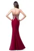 Wysokiej jakości bezpłatna wysyłka Burgundowe sukienki wieczorowe beznoustrojowe tylne sukienki na bal