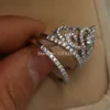 Choucong Superbe couronne Set Stone 5a Zircon Stone 925 STERLING SIRGE MARIAD BAND RING Set SZ 5-11 GRATUITE