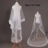 Cheap Wedding veil Soft tulle with Applique Edge 1 5 1 8m White ivory Bridal veils Wedding Accessories voiles de mariage327b