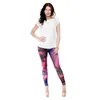 ¡¡DHL GRATIS!! 10 unids/lote de mallas coloridas de Luna y noche, mallas con estampado 3D, pantalones elásticos, mallas Capri ajustadas informales, pantalones de Yoga para mujer