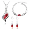11colors Österreich Kristall Armband Ohrringe Halskette Sets Zirkon Diamant Schmuck Sets Für Frauen Dame Valentine Day Hochzeit Weihnachtsgeschenk