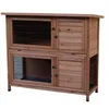 Hurtownie 48 "2 Tiers Wodoodporny Kurczak Coop Królik Hutch Wood House Cage Dla małych zwierząt