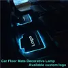 PAMPSE 4pcs Car Interior Atmosphere Lamp Floor Mats LED Decorative Lamp APP control Colorful flashing Light RGB With Remote4680390