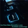 PAMPSE 4pcs Car Interior Atmosphere Lamp Floor Mats LED Decorative Lamp APP control Colorful flashing Light RGB With Remote