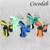 Wholesale Hookah Mini Silicone bubbler Rig silicon smoking pipes Hand Spoon Pipe Bongs oil dab rigs with glass filter bowl free DHL