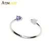 Original original 925 Sterling Silver Purple White Fire Opal Stone Dainty Delicate Open Size Girl Women Elegant Simple Stone Rin9392202