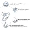 Klassieke Zes Klauw 6mm Zirkoon Trouwringen voor vrouwen Sieraden zilver kleur verlovingsringen vrouwelijke Anel Bijoux Gift338u