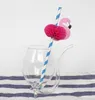 Rietjes drinken Hawaii Flamingo vorm papier 3D Stro Flexibel feest gunsten verjaardag/bruiloft/zwembaddecor