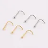 20G Stainless Steel Twisted Nose Stud Rings Body Piercing Tragus Studs Helix lage Earrings Nostril Men 100PCS3276611