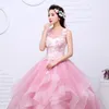 Shippin libero colore rosa filato ragazze abito da sposa 2018 nuova moda semplice arte femminile esame abiti abito parte abiti da sposa