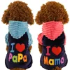 New Love Mama Papa Clothing Dlyamalenkih Dogs Pink Blue Winter Warm Pets Cats Costumes Products For Yorkie Terrier Dachshund