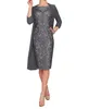 Kant Moeder Van De Bruid Jurken Plus Size Formele 3/4 Mouw Knielengte Pure Hals Applique Moeder Bruidegom Jurk DH327